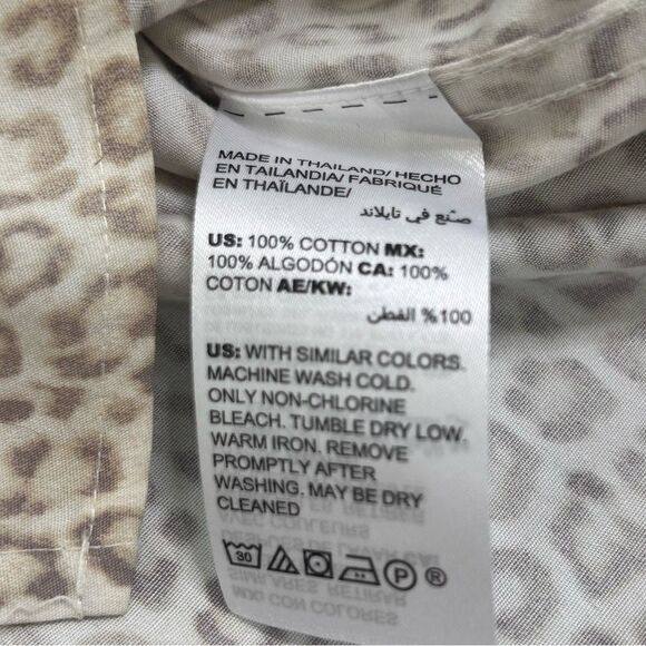 NWT Chico’s sand beige  3/4 sleeve leopard no iron button up shirt size 14 - Picture 7 of 7